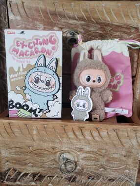 Exciting Macaron Plush Doll in Beige with Pink Accents -